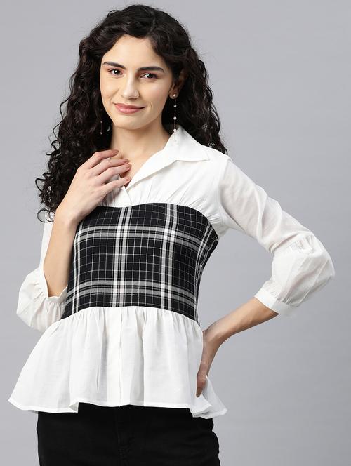 women's peplum collared top - 20135579 -  Standard Image - 0