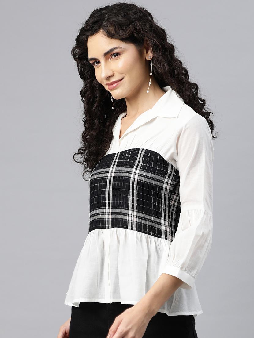 women's peplum collared top - 20135579 -  Standard Image - 1