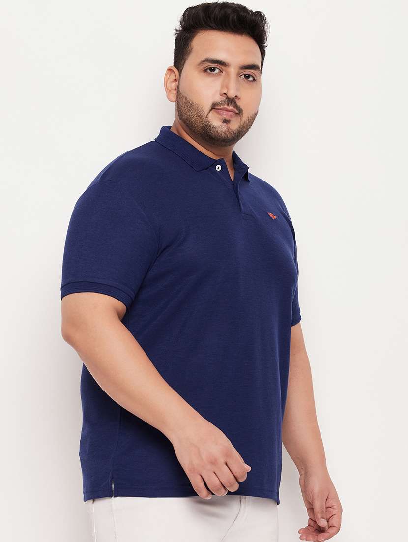 plus size solid polo t-shirt