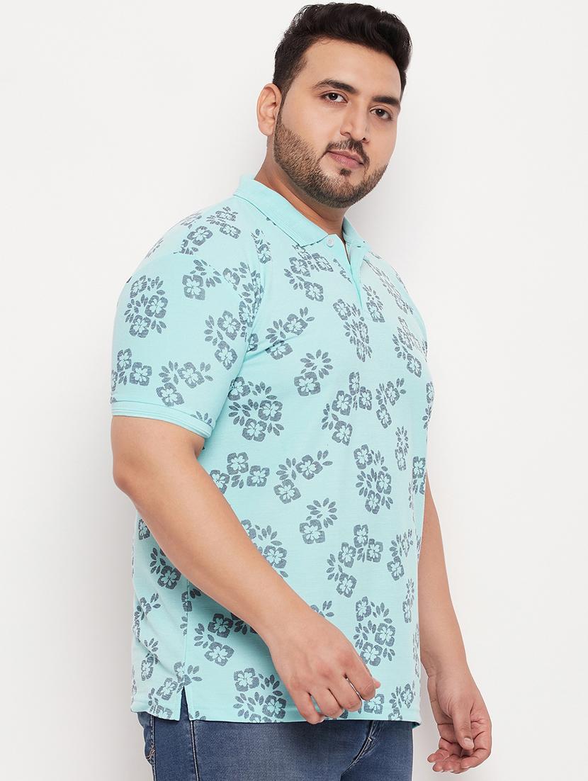 plus size printed polo t-shirt