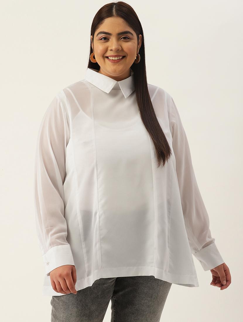 women's straight collared top - 20136717 - Zoom Image - 0