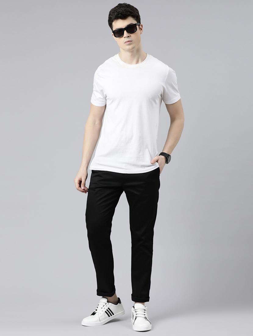 black solid chinos casual trouser - 20136831 - Standard Image - 4