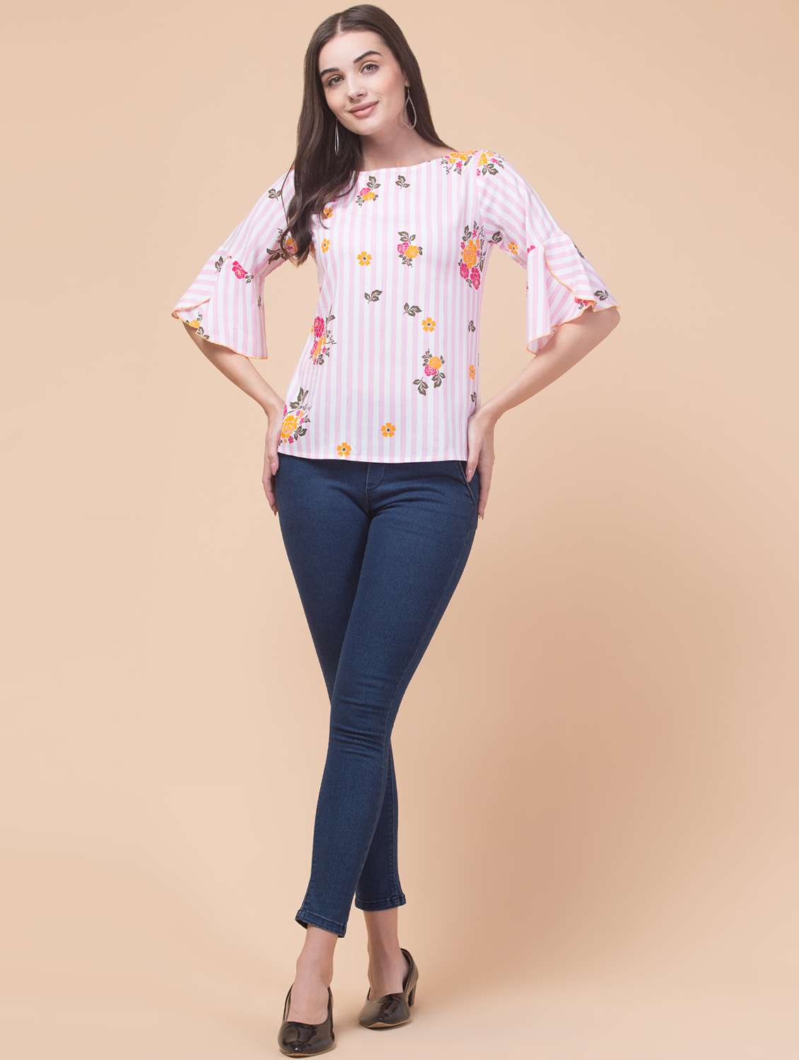 women's straight round neck top - 20136880 -  Standard Image - 4