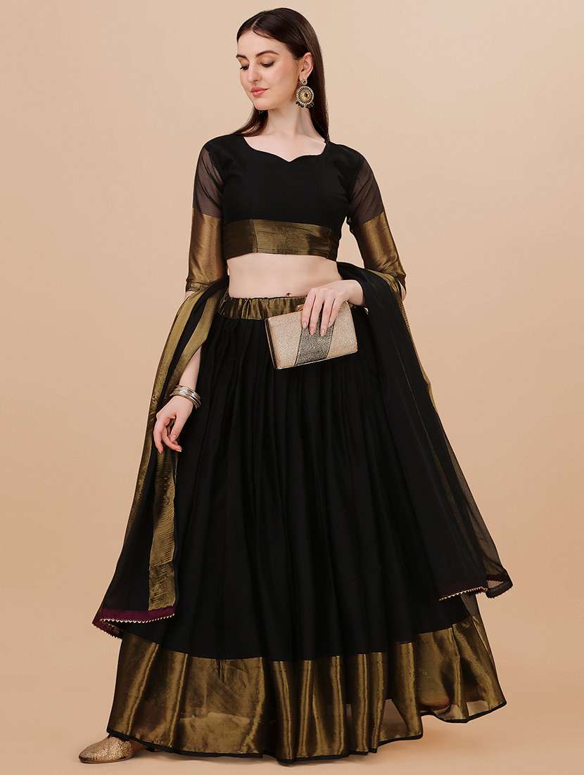 zari work semi-stitched lehenga choli with dupatta 