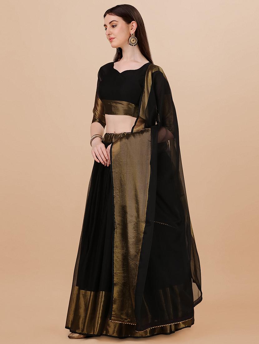 zari work semi-stitched lehenga choli with dupatta - 20136940 - Standard Image - 1