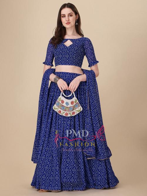 bandhani printed lehenga choli with dupatta  - 20136993 -  Standard Image - 0