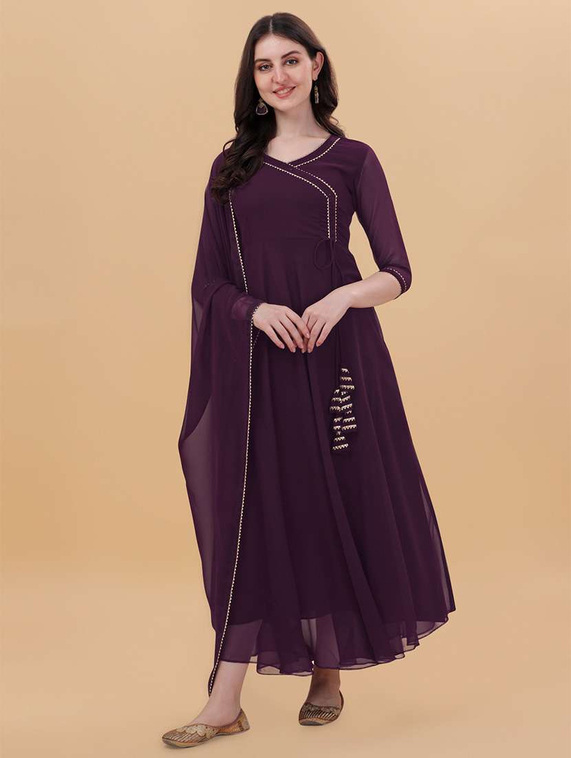 women solid kurta dupatta set
