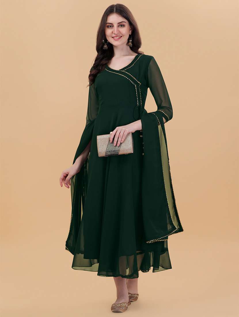 women solid kurta dupatta set - 20137069 - Zoom Image - 0