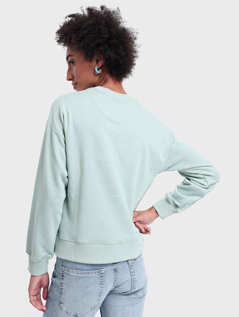 light blue solid long sleeve sweatshirt - 20145891 -  Standard Image - 1