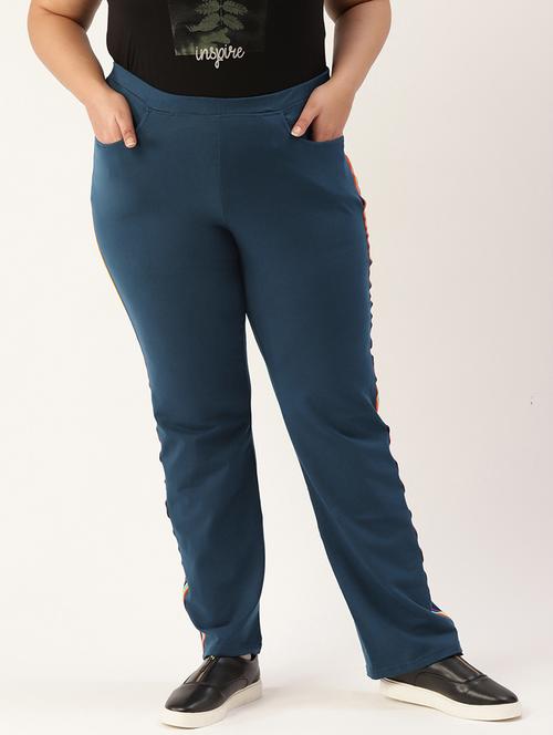 women plus size side striped full length jegging - 20148613 - Standard Image - 0