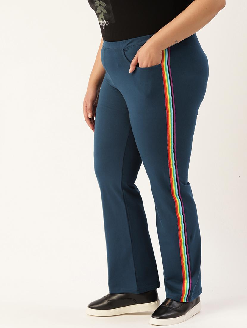 women plus size side striped full length jegging - 20148613 - Standard Image - 1