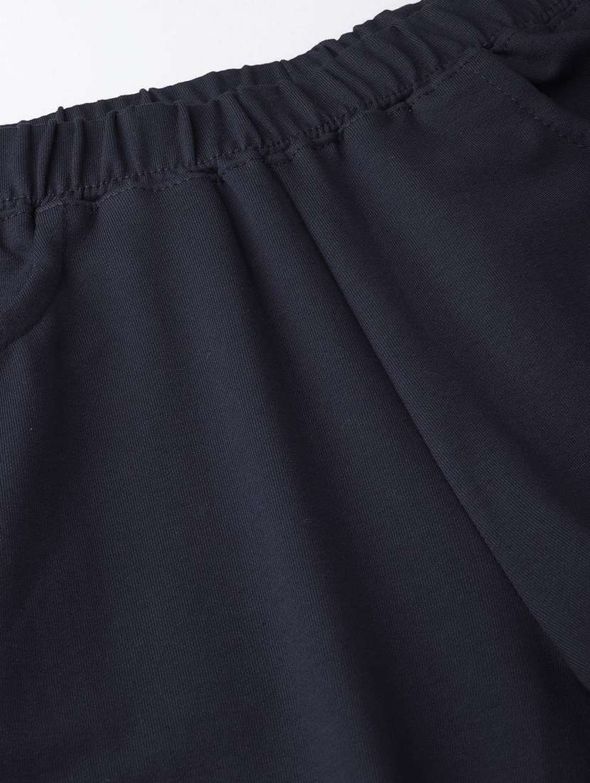 plus size navy blue solid full length trouser - 20148617 -  Standard Image - 4