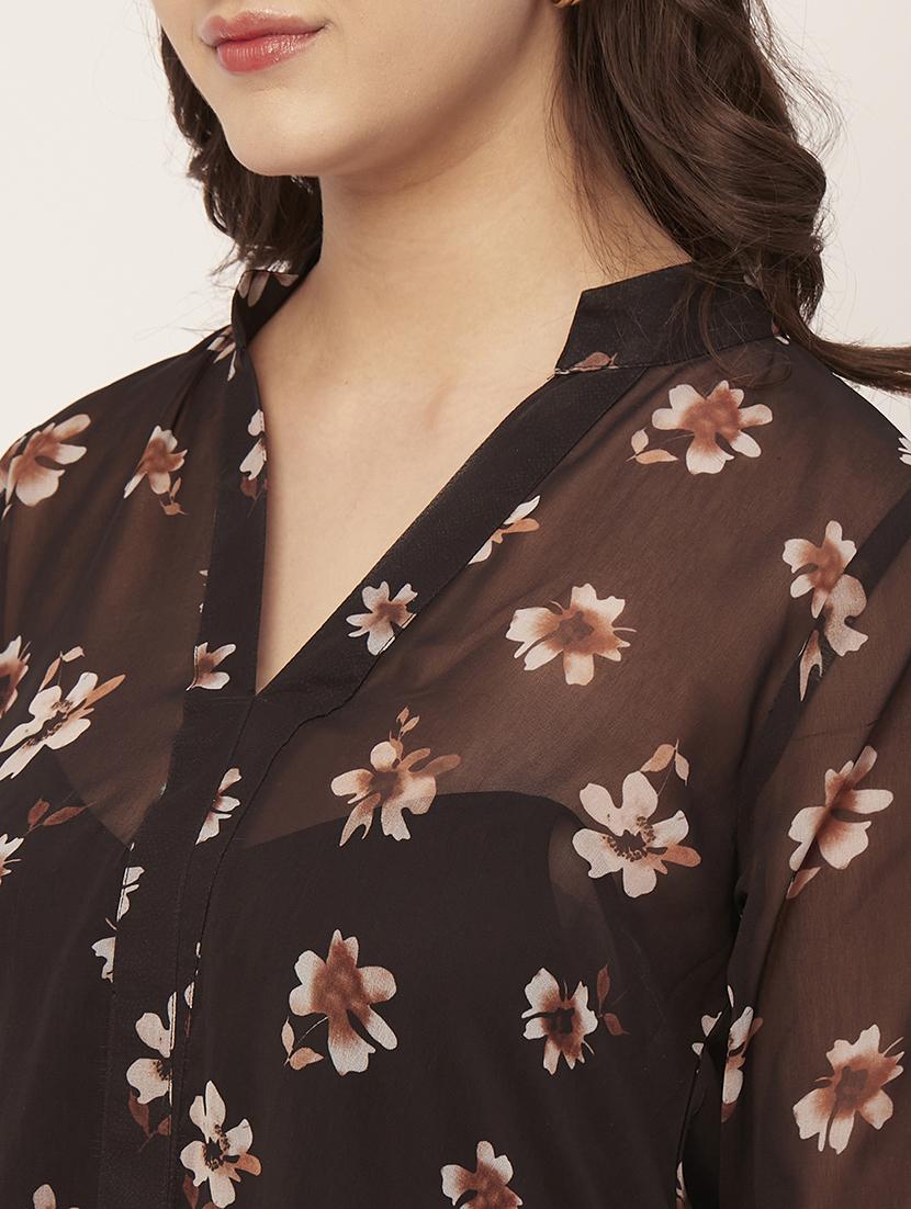 women's asymmetric floral dress - 20148624 - Standard Image - 4
