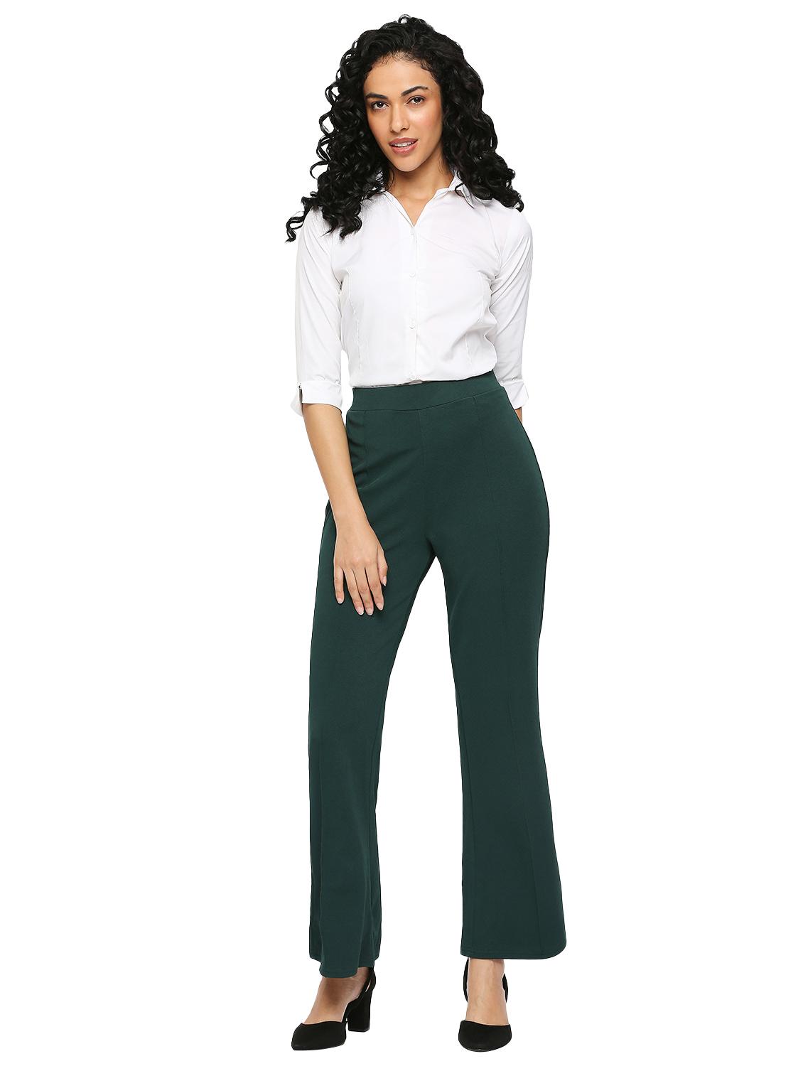 solid full length flared fit trouser - 20148643 - Standard Image - 4
