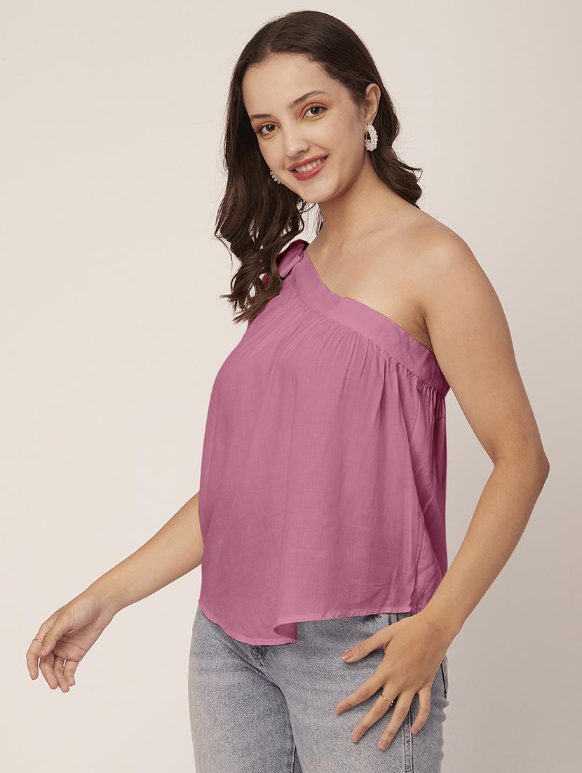women's straight single shoulder top - 20148984 -  Standard Image - 1