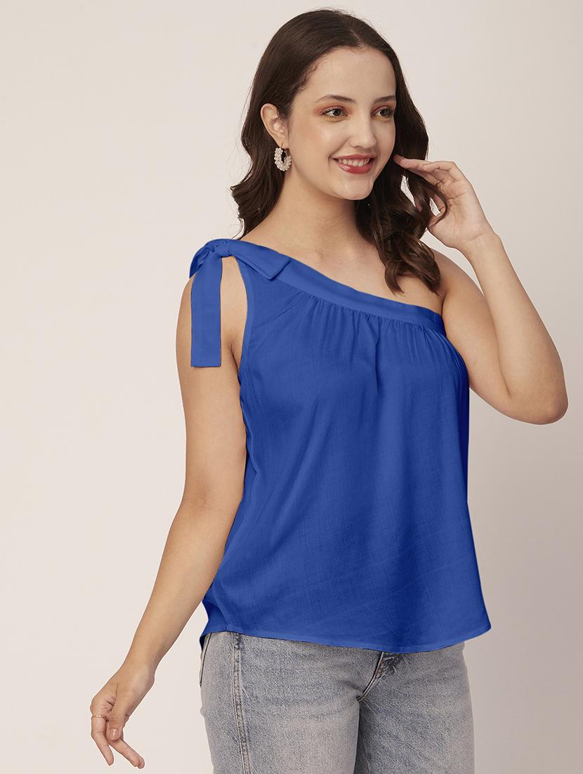 women's a line single shoulder top - 20148985 -  Standard Image - 1