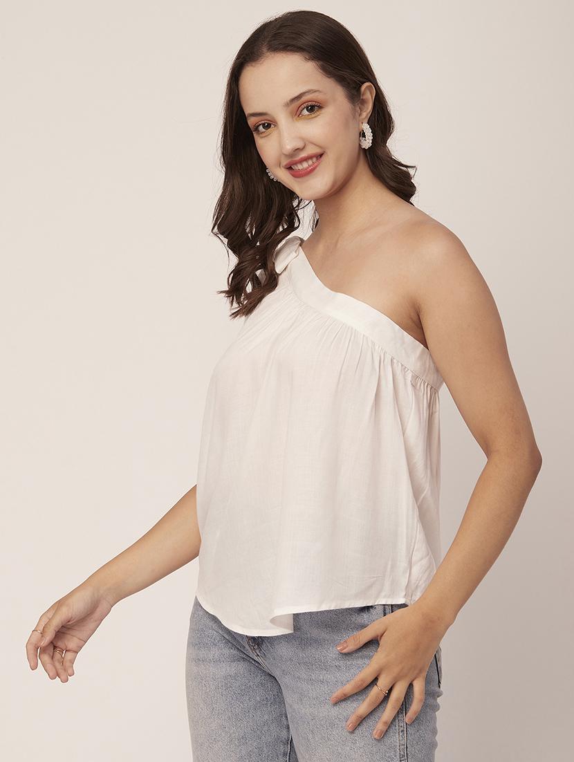 women's a line single shoulder top - 20148988 -  Standard Image - 1