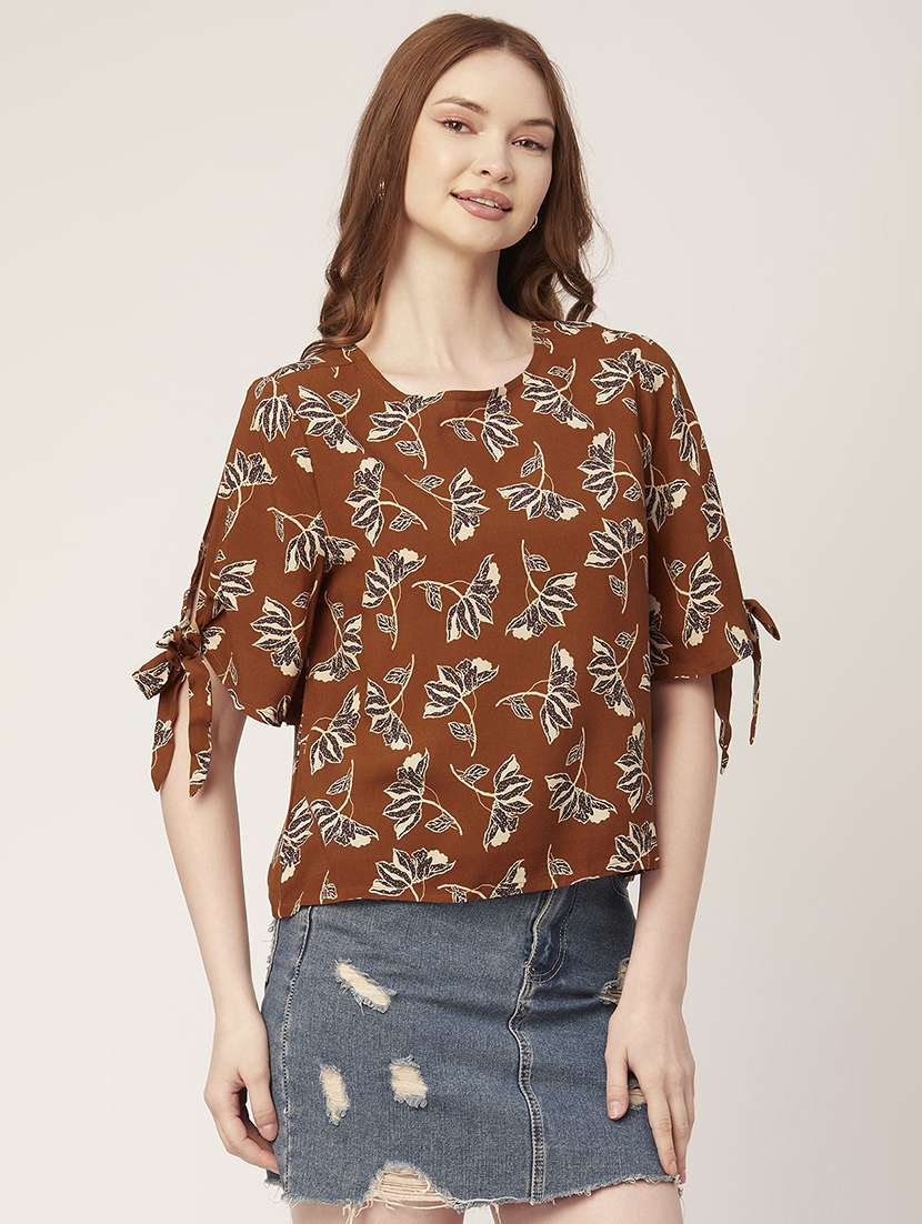 women's straight round neck top - 20148991 -  Standard Image - 1