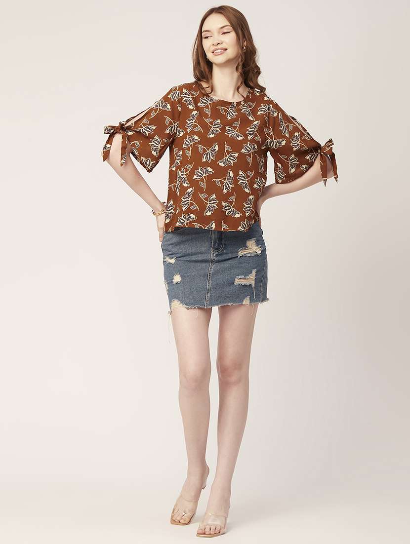 women's straight round neck top - 20148991 -  Standard Image - 4