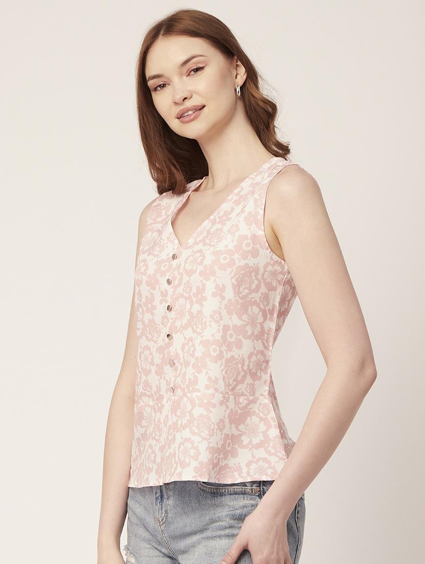 women's a line v neck top - 20148995 -  Standard Image - 1