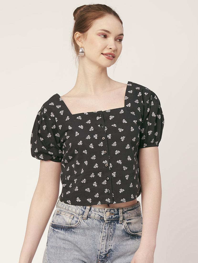 women's crop square neck top - 20149001 - Standard Image - 1
