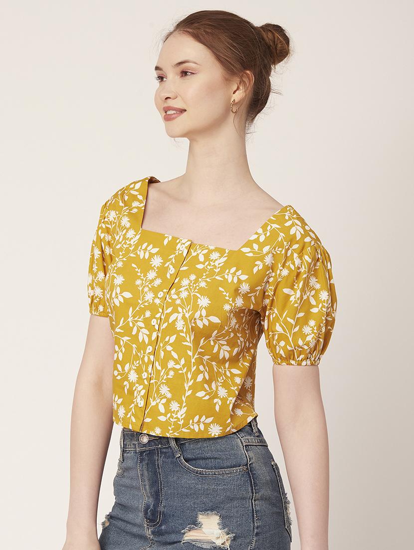 women's crop square neck top - 20149003 -  Standard Image - 1