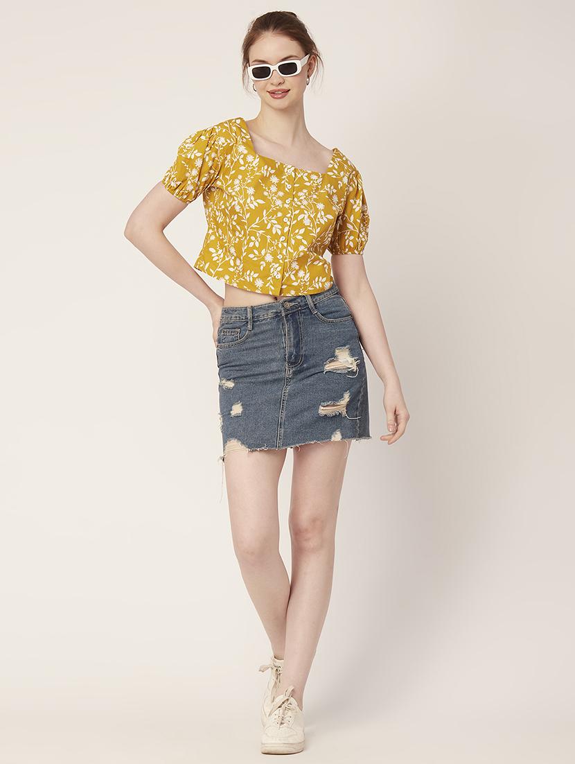 women's crop square neck top - 20149003 - Standard Image - 4
