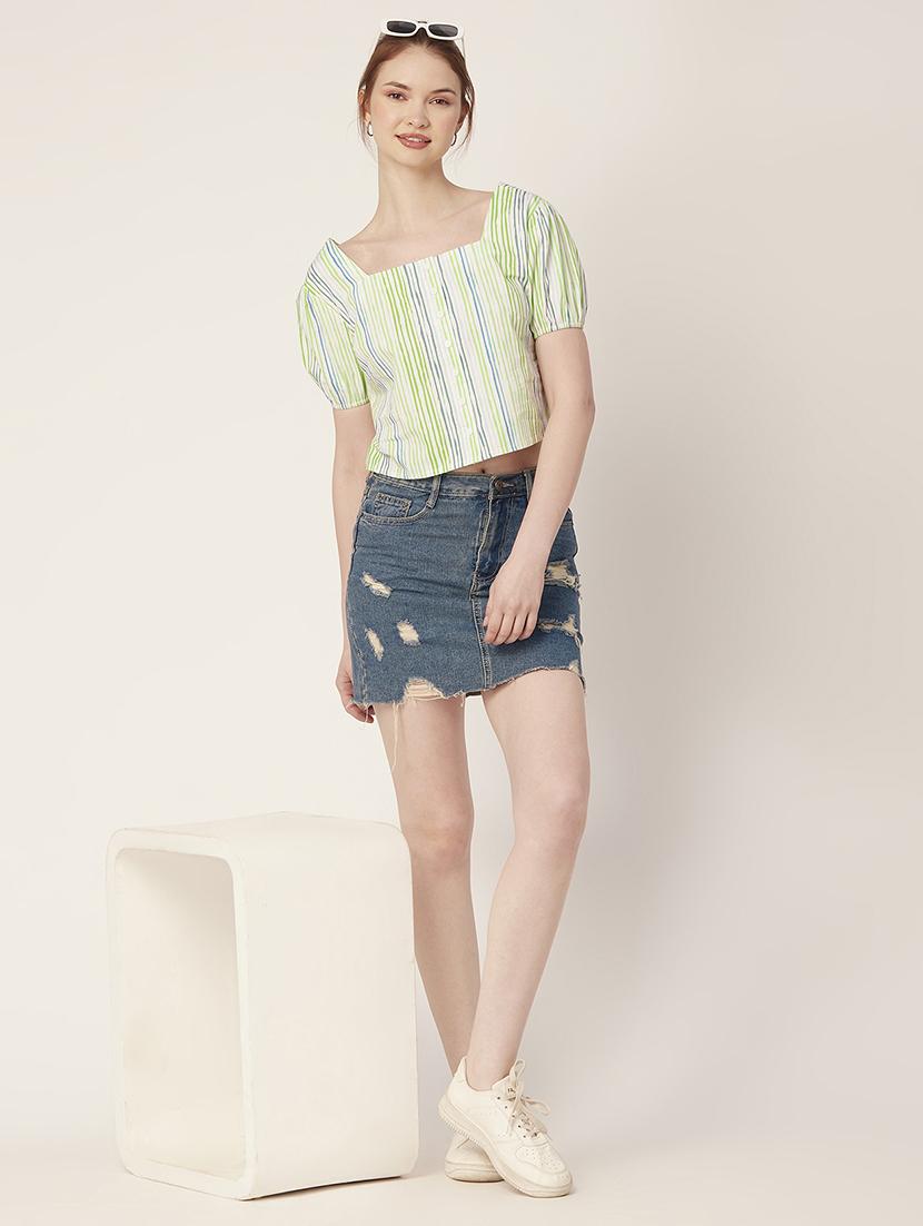 women's crop square neck top - 20149004 - Standard Image - 4