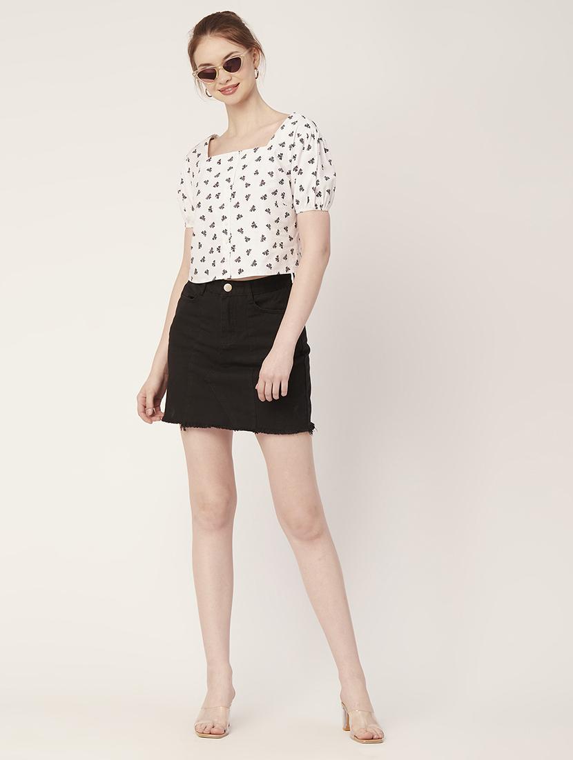 women's crop square neck top - 20149006 - Standard Image - 4