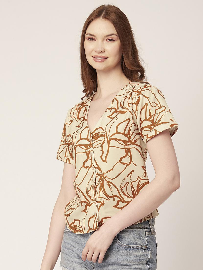 women's straight v neck top - 20149010 - Standard Image - 1