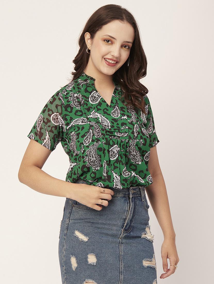 women's straight mandarin neck top - 20149014 -  Standard Image - 1