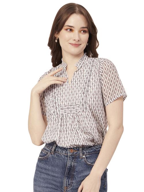 women's a line mandarin neck top - 20149015 - Standard Image - 0