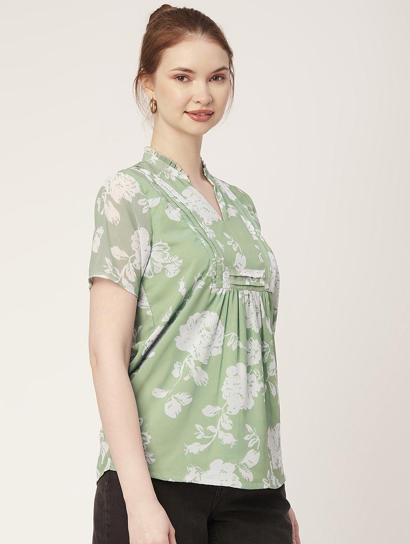 women's straight mandarin neck top - 20149016 -  Standard Image - 1