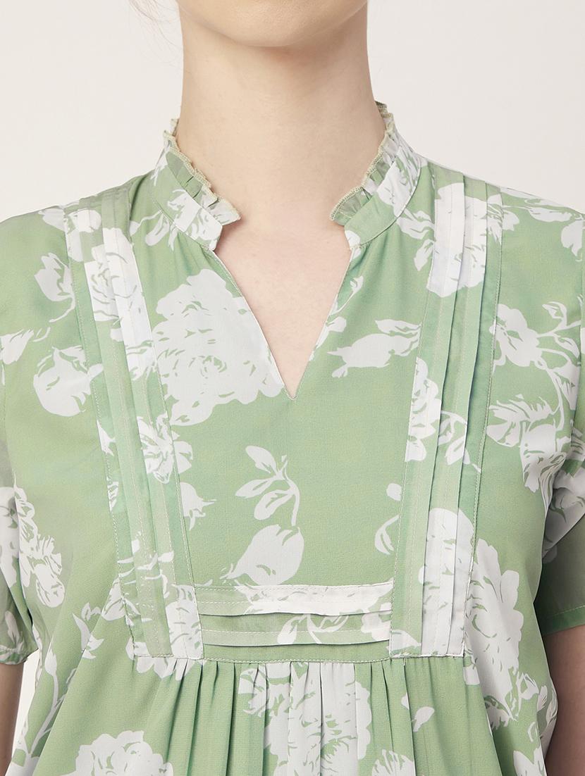 women's straight mandarin neck top - 20149016 - Standard Image - 4
