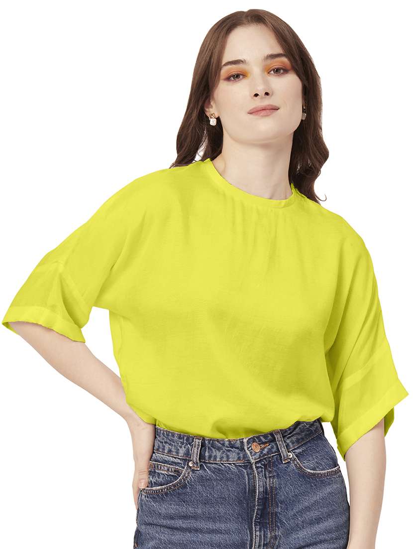 women's straight round neck top