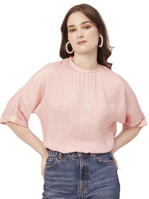 women's straight round neck top - 20149021 - Standard Image - 0