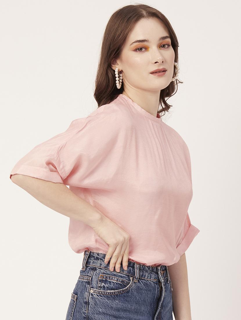 women's straight round neck top - 20149021 - Standard Image - 1