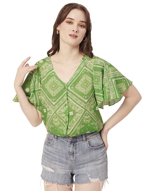 women's straight v neck top - 20149025 - Standard Image - 0