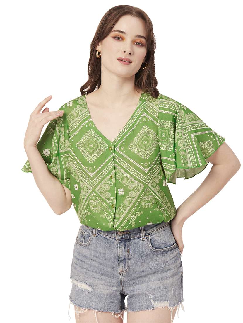 women's straight v neck top - 20149025 - Zoom Image - 0