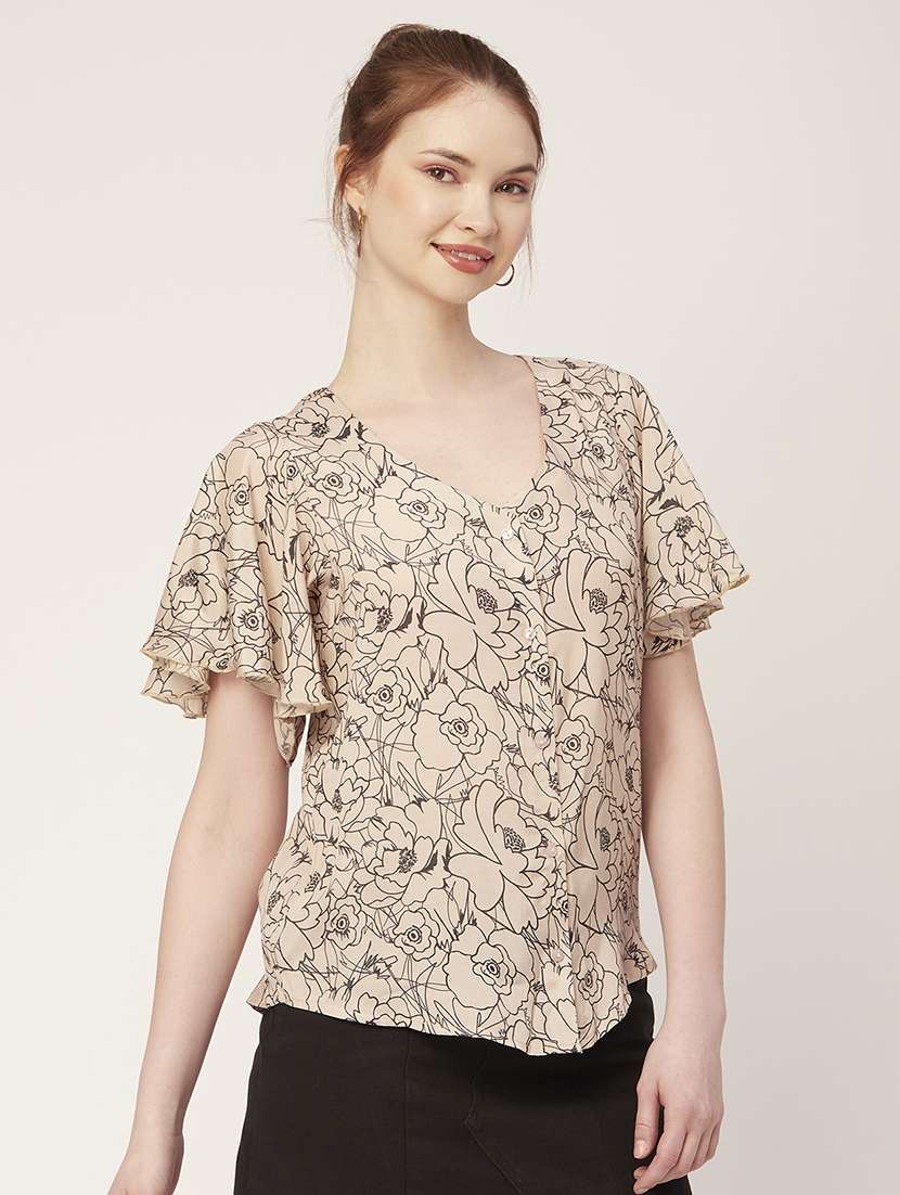 women's straight v neck top - 20149026 -  Standard Image - 1