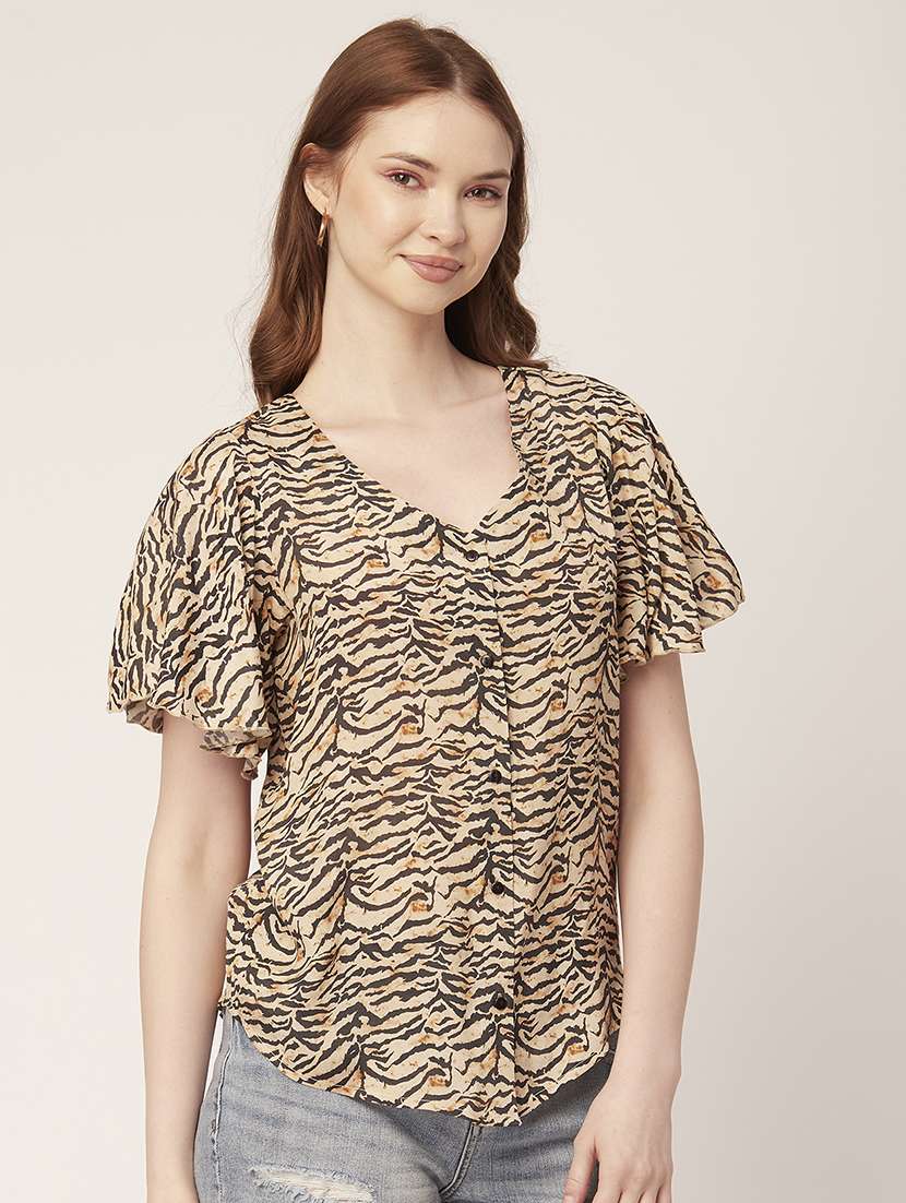 women's straight v neck top - 20149028 -  Standard Image - 1