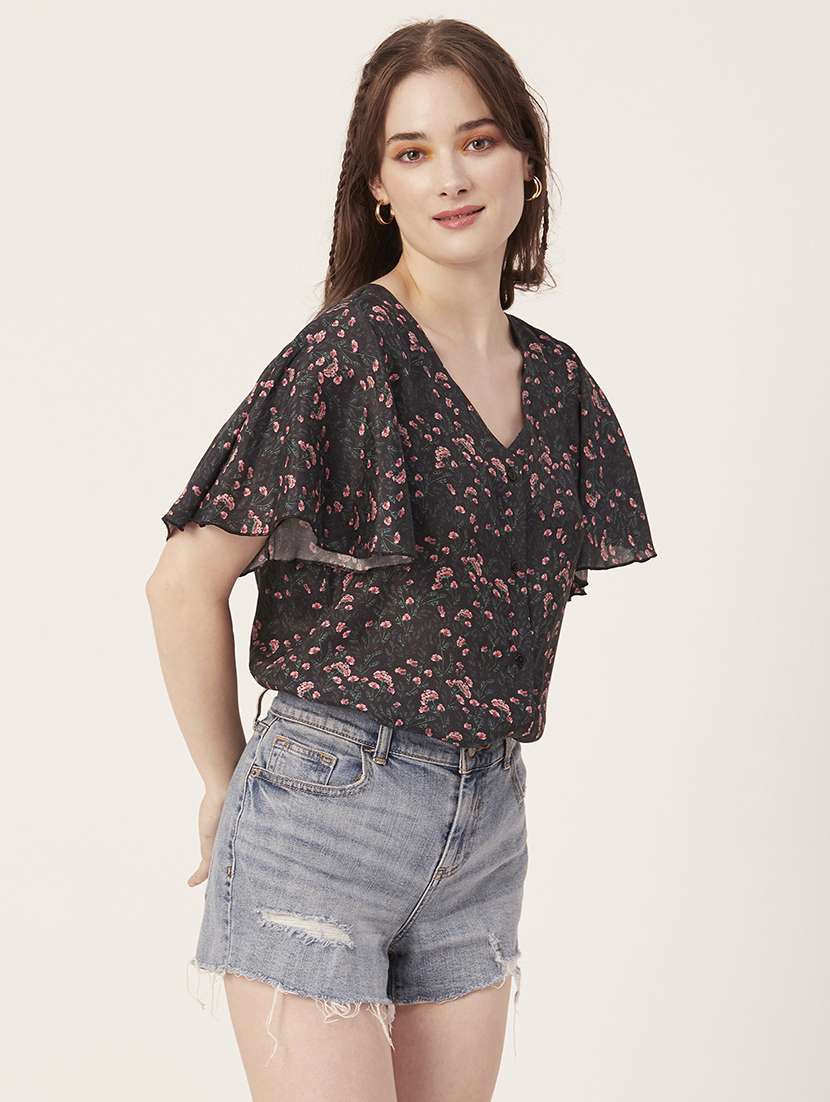 women's blouson v neck top - 20149030 -  Standard Image - 1