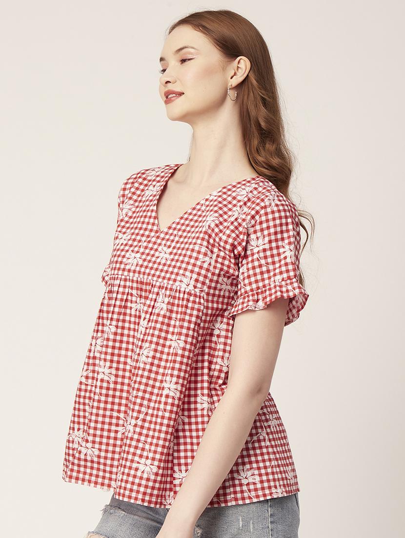 women's peplum v neck top - 20149031 -  Standard Image - 1