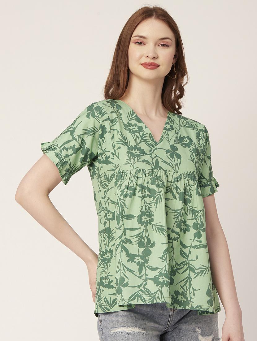 women's a line v neck top - 20149033 -  Standard Image - 1