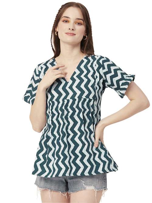 women's a line v neck top - 20149034 - Standard Image - 0