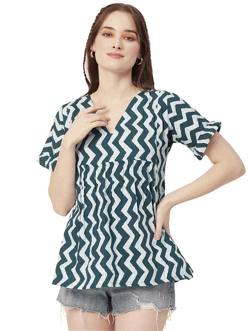 women's a line v neck top - 20149034 - Zoom Image - 0