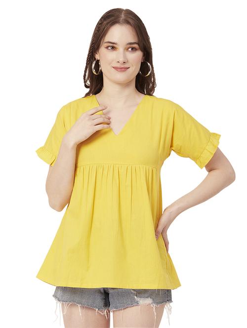 women's flared v neck top - 20149035 - Standard Image - 0