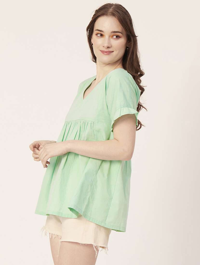 women's straight v neck top - 20149036 -  Standard Image - 1