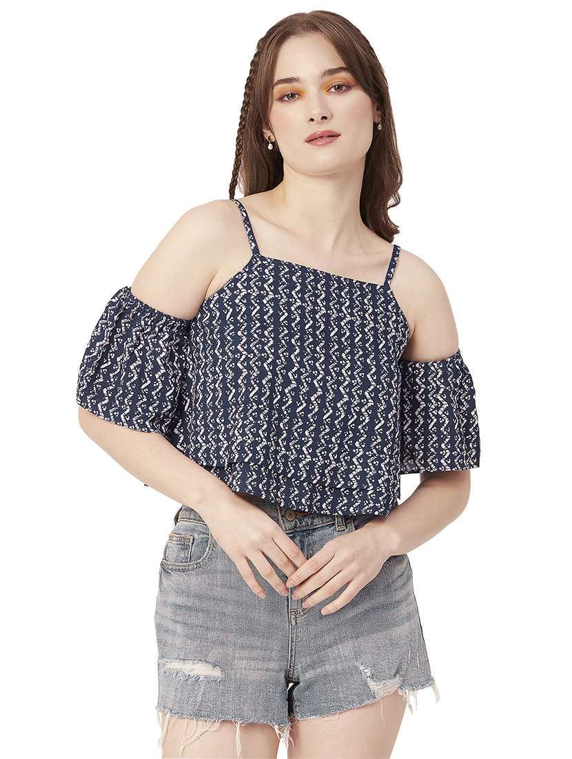 women's crop shoulder strap top