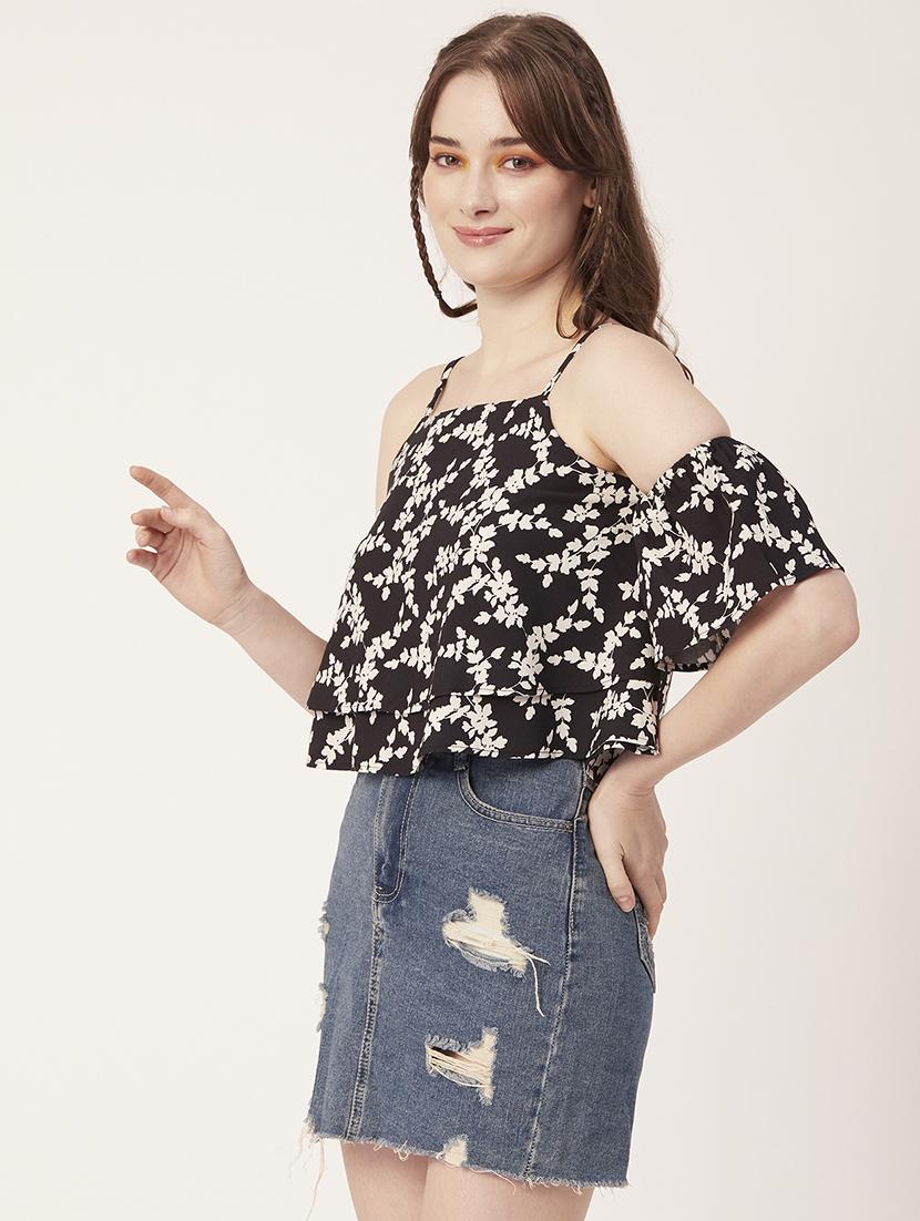 women's crop shoulder strap top - 20149039 - Standard Image - 1